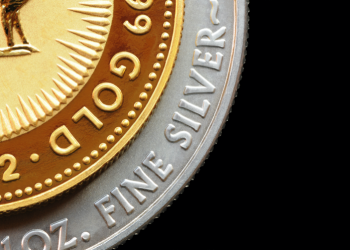 Gold and Silver Coin Isolated on Black