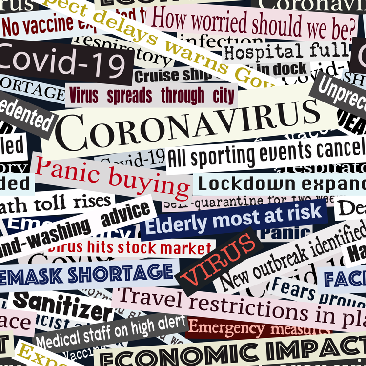 Coronavirus headlines seamless tile