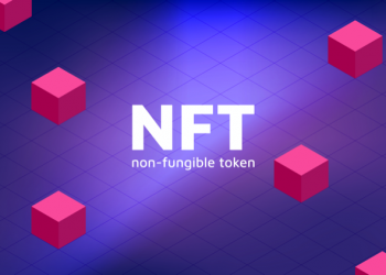 Vector illustration of digital NTF tokens. Banner for website and news