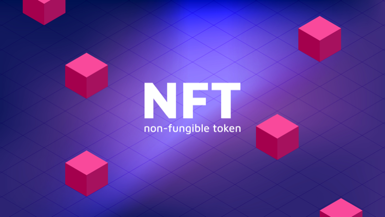Vector illustration of digital NTF tokens. Banner for website and news
