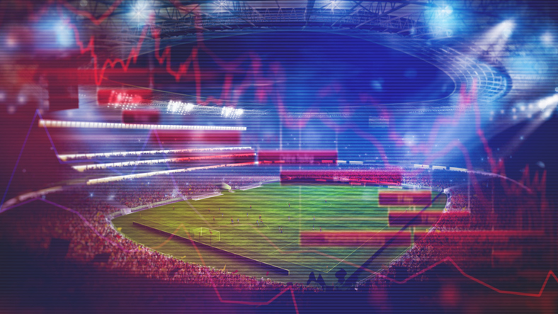 Crisis in the world of football due to the cancellation of sporting events. 3D rendering