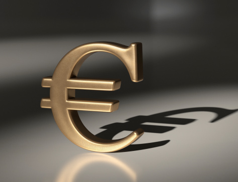 Gold Euro currency symbol