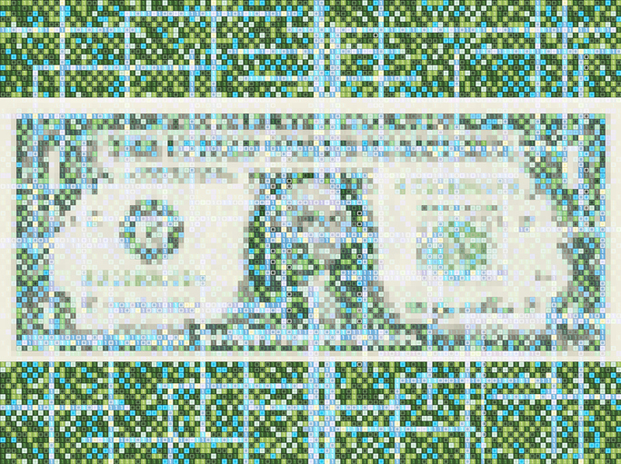 Banknotes made of binary code