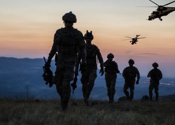 Military Mission at twilight