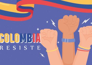 colombia resiste protest raised hands