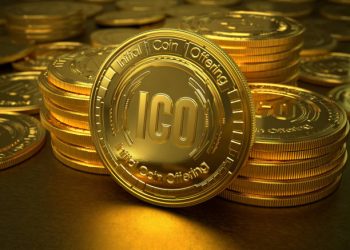 3d gold coins with text ICO and Initial Coin Offering