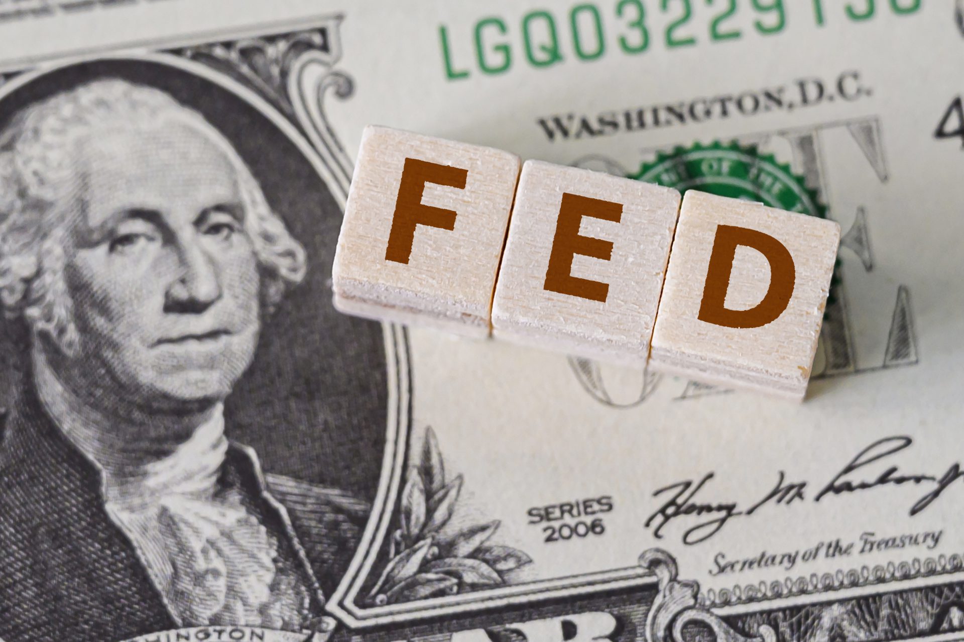 Concept idea of FED, federal reserve system is the central banking system of the united states of America and change interest rates