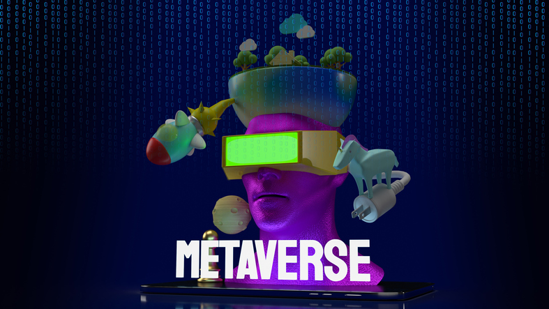 The headset on tablet for metaverse or technology concept 3d rendering