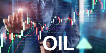 Oil trend up. Crude oil price stock exchange trading up. Price oil up. Arrow rises. Abstract business background