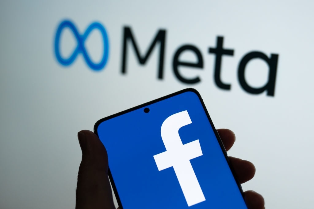Bangkok, Thailand - October 29, 2021: Meta logo is shown on a device screen. Meta is the new corporate name of Facebook. Social media platform will change to Meta to emphasize its metaverse vision.