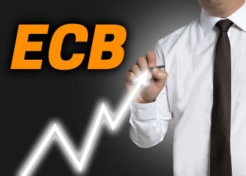 ECB trader draws market price on touchscreen.
