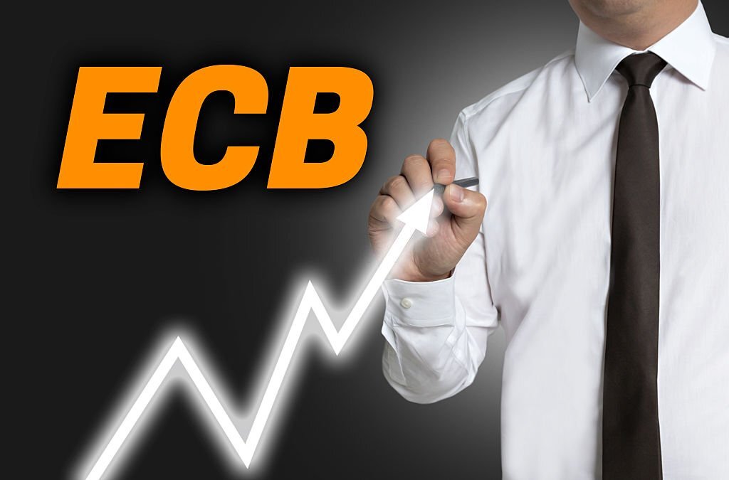 ECB trader draws market price on touchscreen.