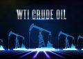 abstract background of blue wti crude oil stock market trading